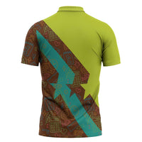 Quality Learning Center Zipper Polo Shirt with School Supply Doodle Pattern