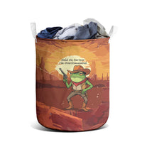 Cowboy Frog Outlaw Laundry Basket with Desert Sunset Silhouette Pattern