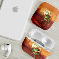 Cowboy Frog Outlaw AirPods Case with Desert Sunset Silhouette Pattern