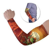 Cowboy Frog Outlaw Arm Sleeves with Desert Sunset Silhouette Pattern