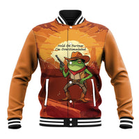 Cowboy Frog Outlaw Baseball Jacket with Desert Sunset Silhouette Pattern