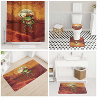 Cowboy Frog Outlaw Bathroom Set with Desert Sunset Silhouette Pattern