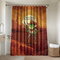 Cowboy Frog Outlaw Bathroom Set with Desert Sunset Silhouette Pattern