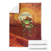 Cowboy Frog Outlaw Blanket with Desert Sunset Silhouette Pattern