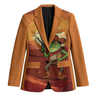 Cowboy Frog Outlaw Blazer with Desert Sunset Silhouette Pattern