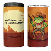 Cowboy Frog Outlaw 4 in 1 Can Cooler Tumbler with Desert Sunset Silhouette Pattern