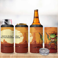 Cowboy Frog Outlaw 4 in 1 Can Cooler Tumbler with Desert Sunset Silhouette Pattern