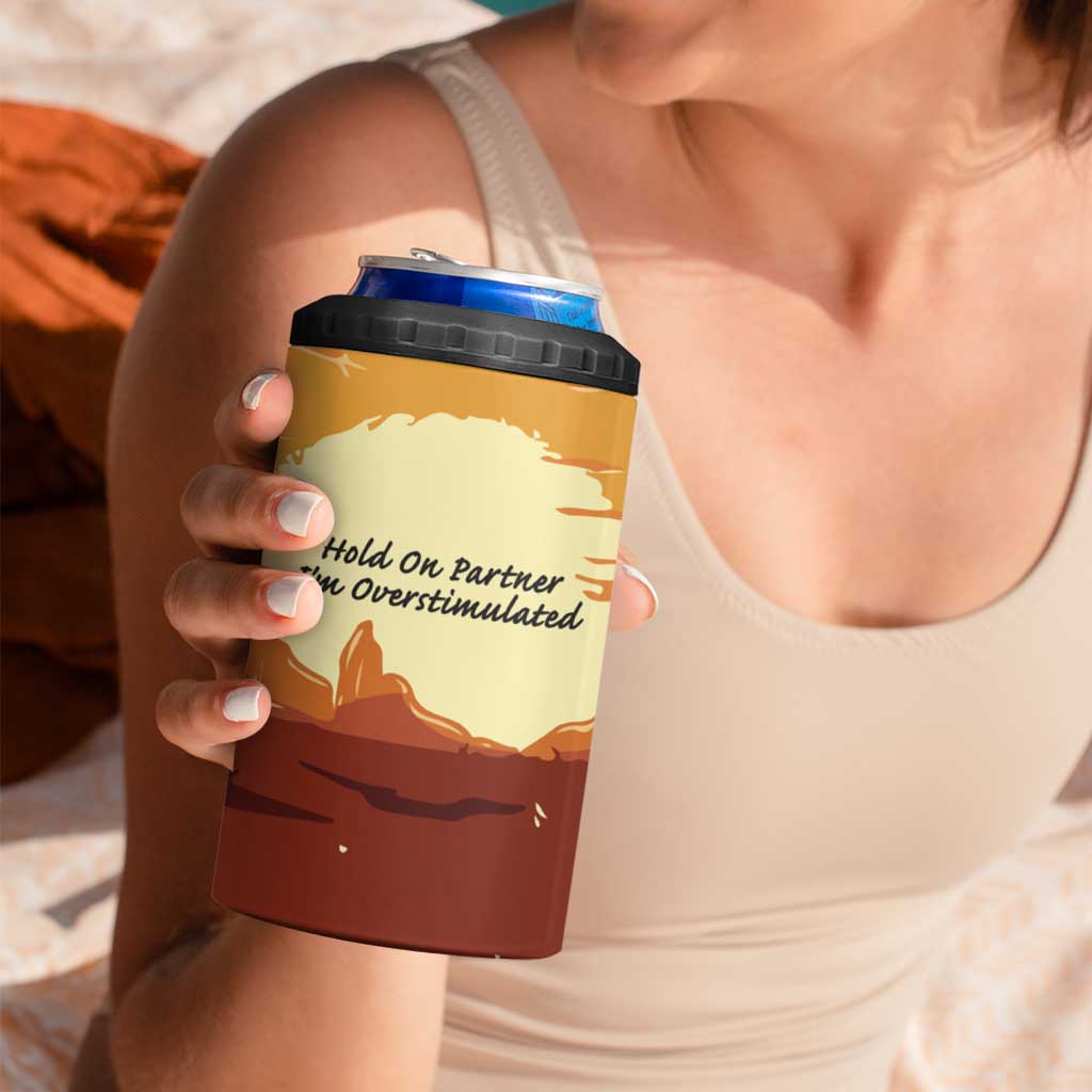 Cowboy Frog Outlaw 4 in 1 Can Cooler Tumbler with Desert Sunset Silhouette Pattern