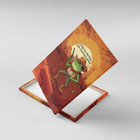 Cowboy Frog Outlaw Canvas Wall Art with Desert Sunset Silhouette Pattern