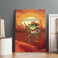 Cowboy Frog Outlaw Canvas Wall Art with Desert Sunset Silhouette Pattern