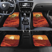 Cowboy Frog Outlaw Car Mats with Desert Sunset Silhouette Pattern