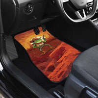 Cowboy Frog Outlaw Car Mats with Desert Sunset Silhouette Pattern