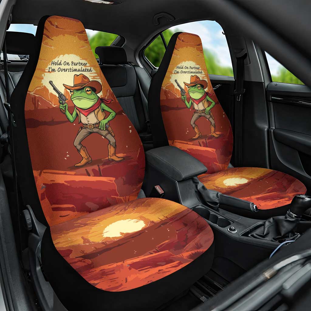 Cowboy Frog Outlaw Car Seat Cover with Desert Sunset Silhouette Pattern