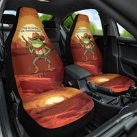 Cowboy Frog Outlaw Car Seat Cover with Desert Sunset Silhouette Pattern