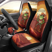 Cowboy Frog Outlaw Car Seat Cover with Desert Sunset Silhouette Pattern