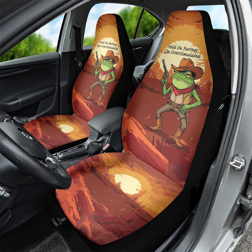 Cowboy Frog Outlaw Car Seat Cover with Desert Sunset Silhouette Pattern