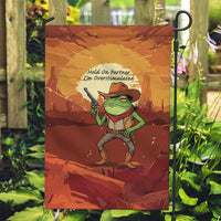 Cowboy Frog Outlaw Garden Flag with Desert Sunset Silhouette Pattern