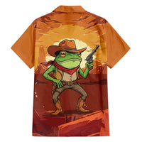 Cowboy Frog Outlaw Hawaiian Shirt with Desert Sunset Silhouette Pattern