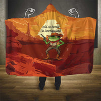 Cowboy Frog Outlaw Hooded Blanket with Desert Sunset Silhouette Pattern