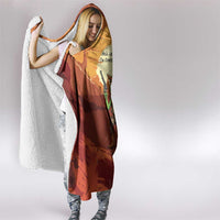 Cowboy Frog Outlaw Hooded Blanket with Desert Sunset Silhouette Pattern