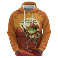 Cowboy Frog Outlaw Hoodie with Desert Sunset Silhouette Pattern