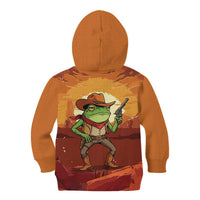 Cowboy Frog Outlaw Kid Hoodie with Desert Sunset Silhouette Pattern