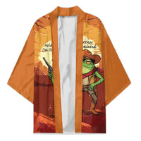 Cowboy Frog Outlaw Kimono with Desert Sunset Silhouette Pattern