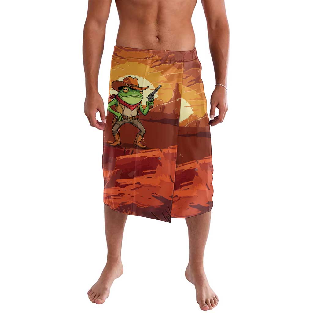 Cowboy Frog Outlaw Lavalava with Desert Sunset Silhouette Pattern
