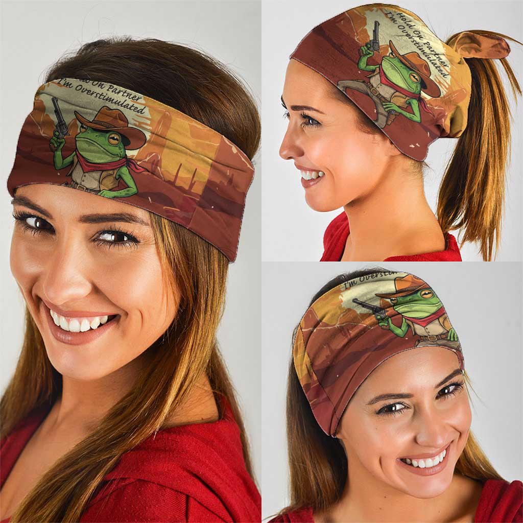 Cowboy Frog Outlaw Neck Gaiter with Desert Sunset Silhouette Pattern