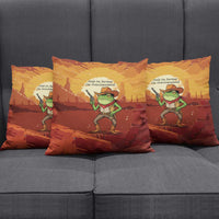 Cowboy Frog Outlaw Pillow Cover with Desert Sunset Silhouette Pattern