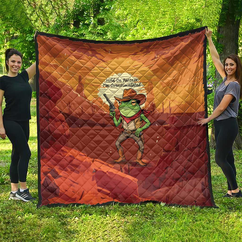 Cowboy Frog Outlaw Quilt with Desert Sunset Silhouette Pattern