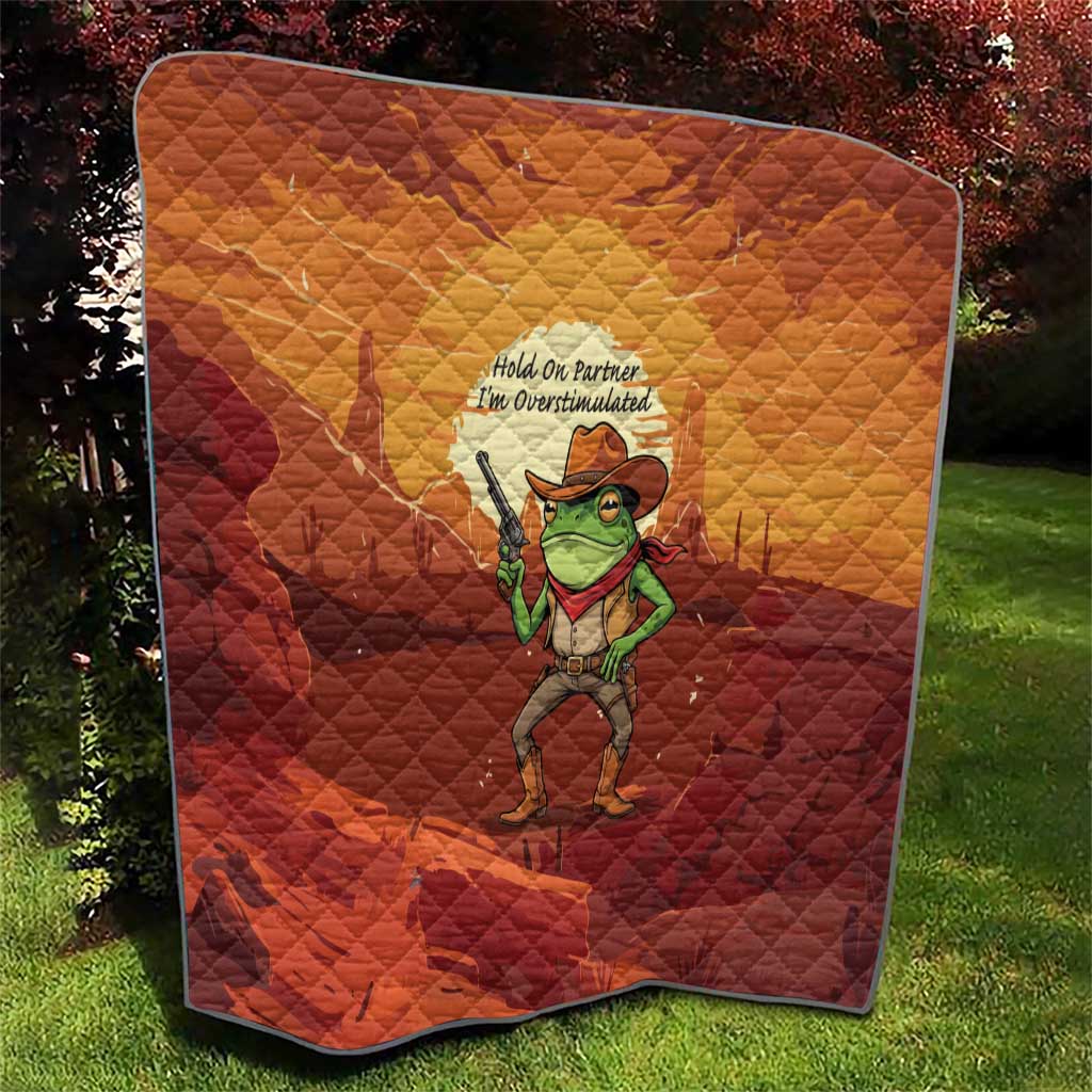 Cowboy Frog Outlaw Quilt with Desert Sunset Silhouette Pattern