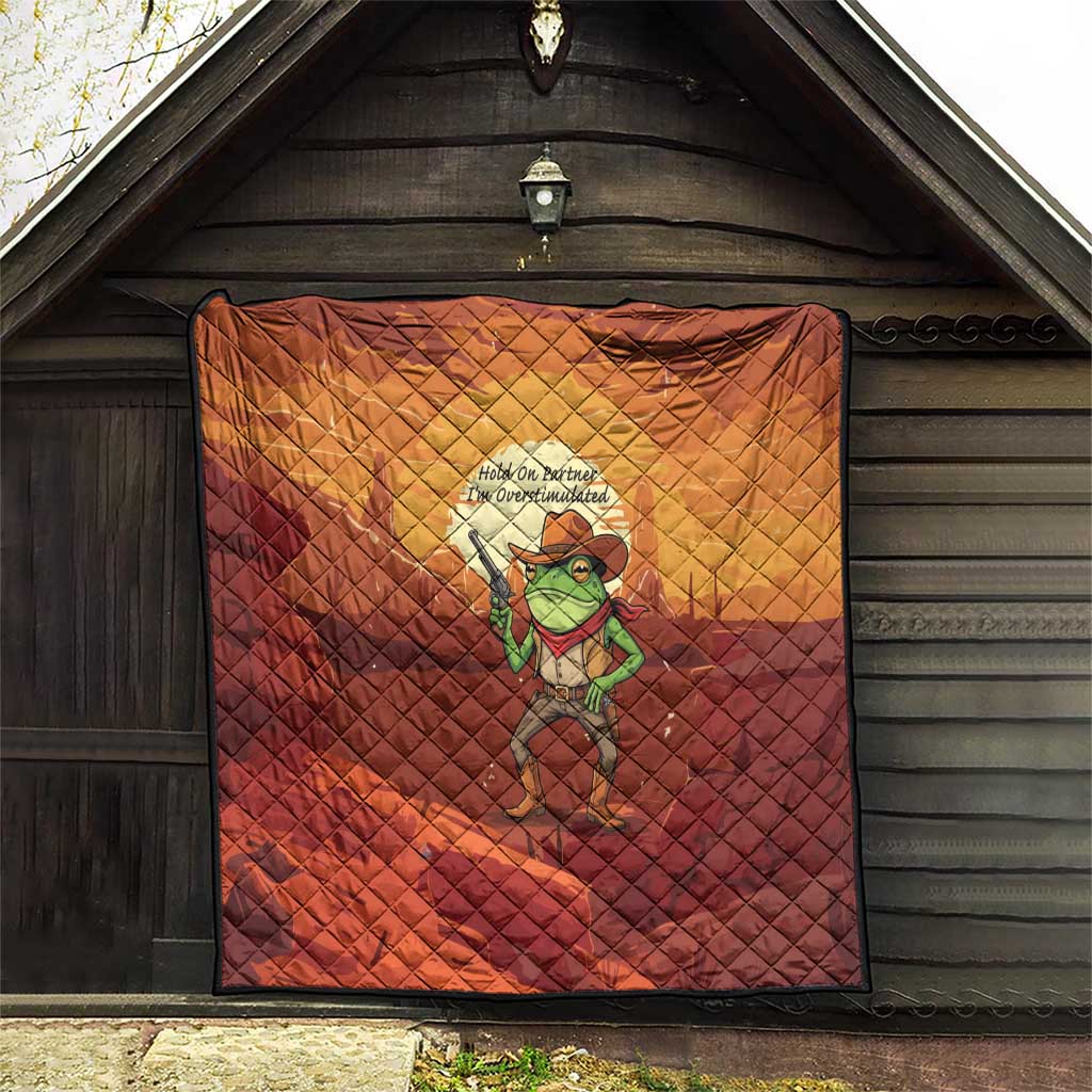 Cowboy Frog Outlaw Quilt with Desert Sunset Silhouette Pattern