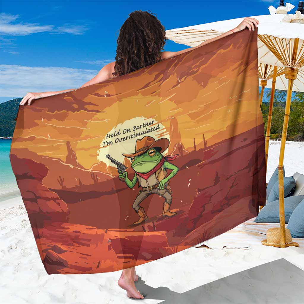 Cowboy Frog Outlaw Sarong with Desert Sunset Silhouette Pattern