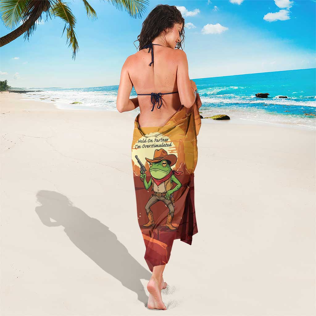 Cowboy Frog Outlaw Sarong with Desert Sunset Silhouette Pattern