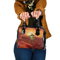 Cowboy Frog Outlaw Shoulder Handbag with Desert Sunset Silhouette Pattern