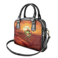 Cowboy Frog Outlaw Shoulder Handbag with Desert Sunset Silhouette Pattern