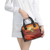 Cowboy Frog Outlaw Shoulder Handbag with Desert Sunset Silhouette Pattern
