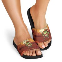 Cowboy Frog Outlaw Slide Sandals with Desert Sunset Silhouette Pattern