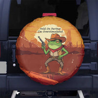 Cowboy Frog Outlaw Spare Tire Cover with Desert Sunset Silhouette Pattern