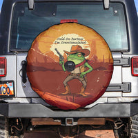 Cowboy Frog Outlaw Spare Tire Cover with Desert Sunset Silhouette Pattern