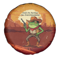 Cowboy Frog Outlaw Spare Tire Cover with Desert Sunset Silhouette Pattern