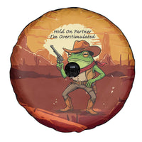 Cowboy Frog Outlaw Spare Tire Cover with Desert Sunset Silhouette Pattern
