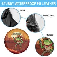 Cowboy Frog Outlaw Spare Tire Cover with Desert Sunset Silhouette Pattern