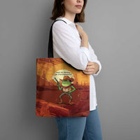 Cowboy Frog Outlaw Tote Bag with Desert Sunset Silhouette Pattern
