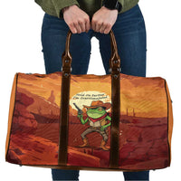 Cowboy Frog Outlaw Travel Bag with Desert Sunset Silhouette Pattern