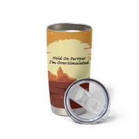 Cowboy Frog Outlaw Tumbler Cup with Desert Sunset Silhouette Pattern
