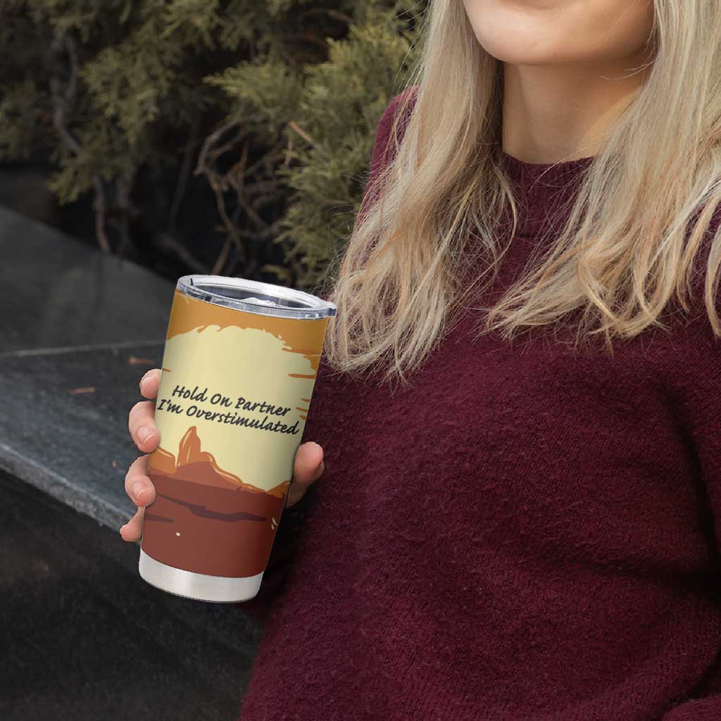 Cowboy Frog Outlaw Tumbler Cup with Desert Sunset Silhouette Pattern
