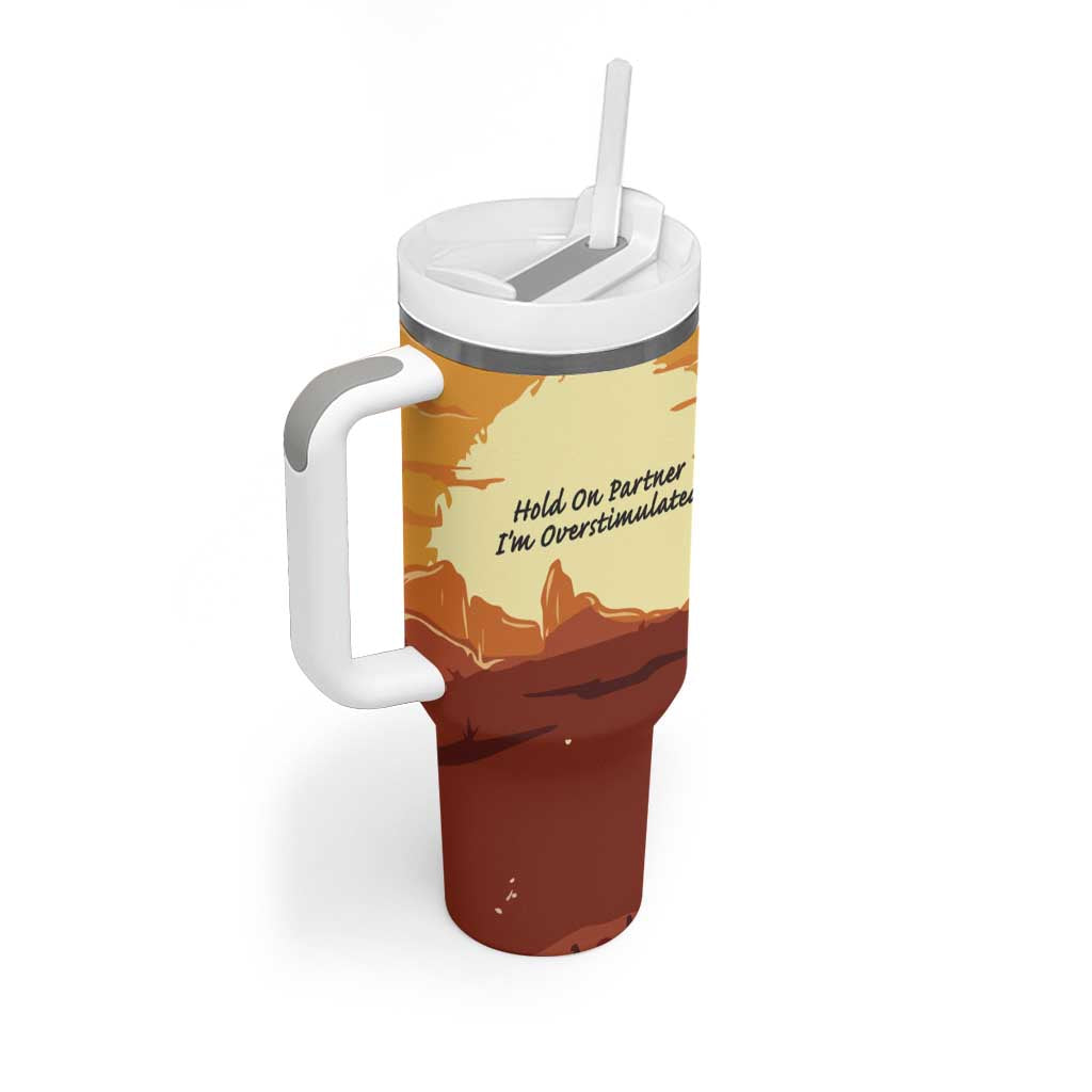 Cowboy Frog Outlaw Tumbler With Handle with Desert Sunset Silhouette Pattern
