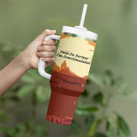Cowboy Frog Outlaw Tumbler With Handle with Desert Sunset Silhouette Pattern